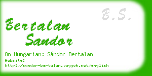 bertalan sandor business card